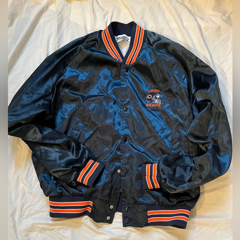 Vintage Chalk Line Chicago Bears NFL Satin Bomber SZ L